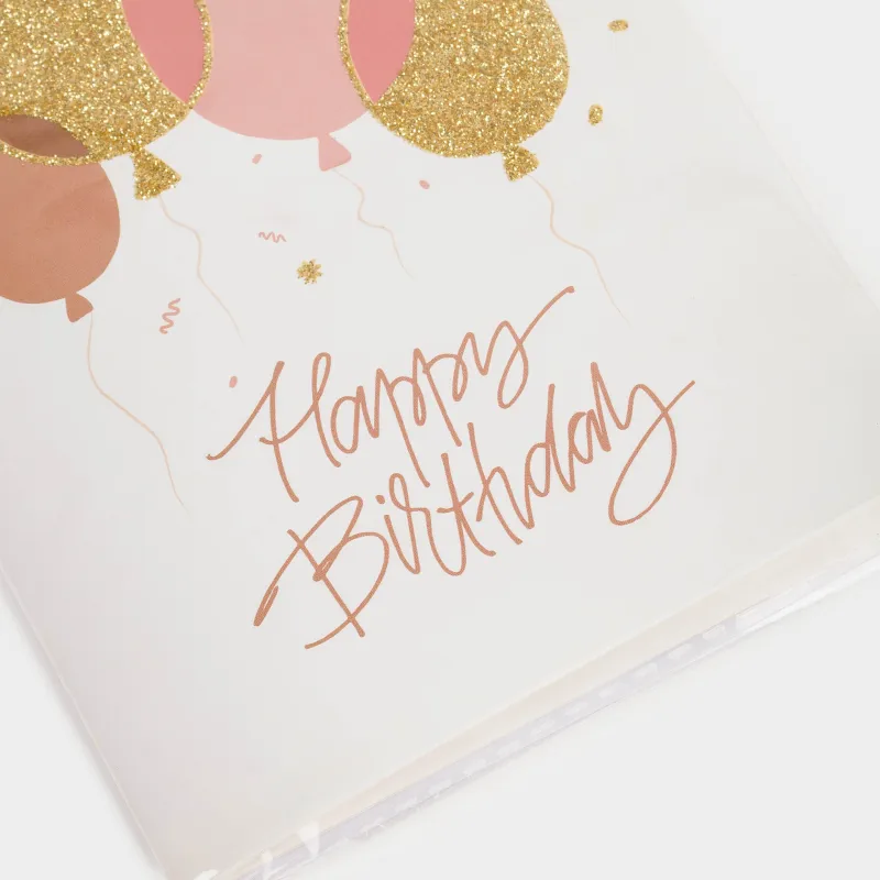 Сыйлық ашықхаты, музыкалық, 14х20 см, қағаз, ақ, шарлар, Birthday, image-3