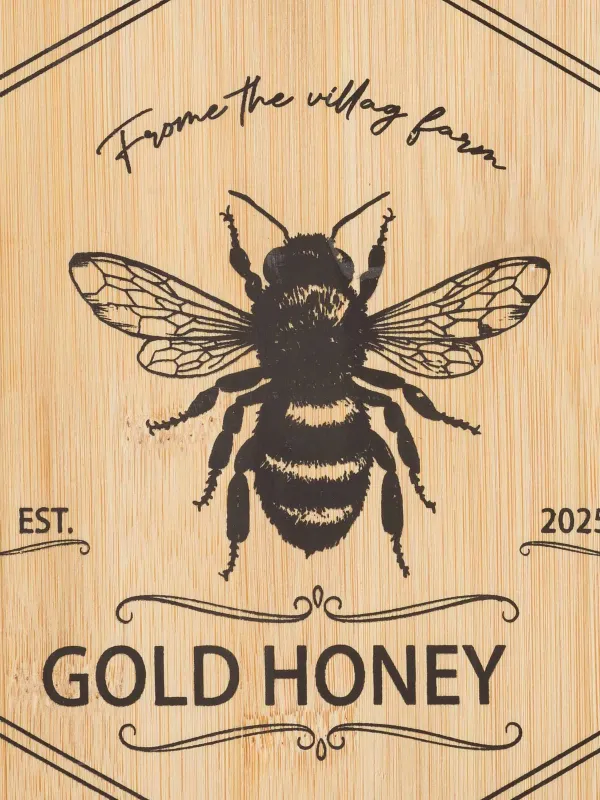 Кесу тақтасы, 25х22 см, бамбук, алтыбұрышты, Ара, Honey, image-5