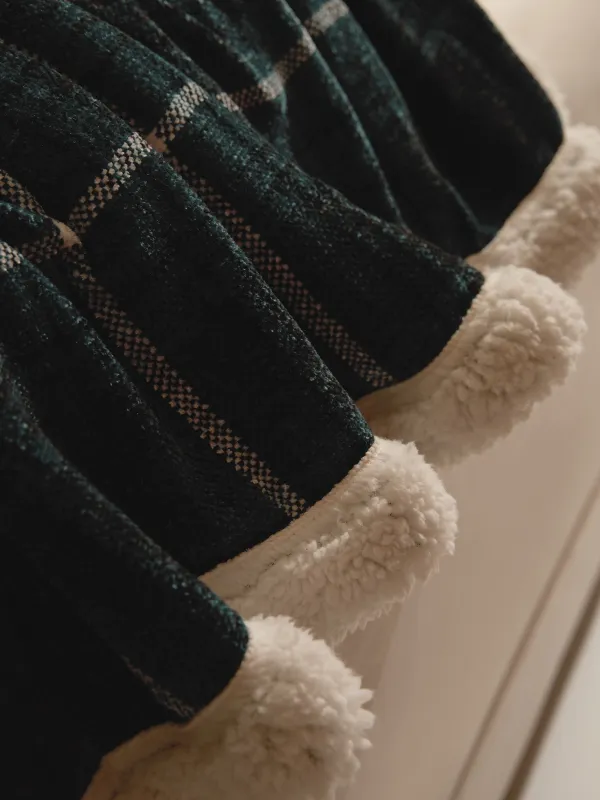 Жамылғы, 130х170 см, шениль/шерпа, қою жасыл, Тор, Hazel, image-5
