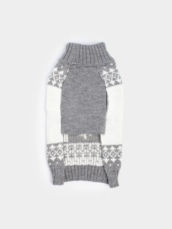 Свитер для животных, 38 см, р. M, акрил, серо-белый, Олени, Fashion pet, image-0