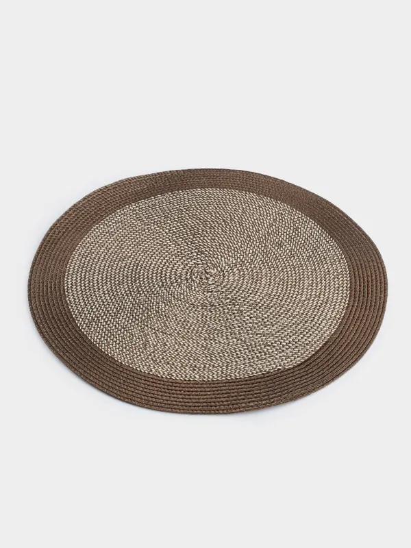 Салфетка под приборы, 38 см, полипропилен, круглая, бежево-коричневая, Circle, image-3