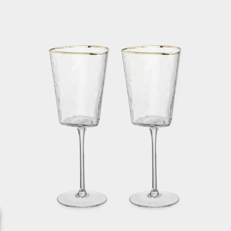 Бокал для вина, 300 мл, 2 шт, стекло, с золотистым кантом, Triangle Gold