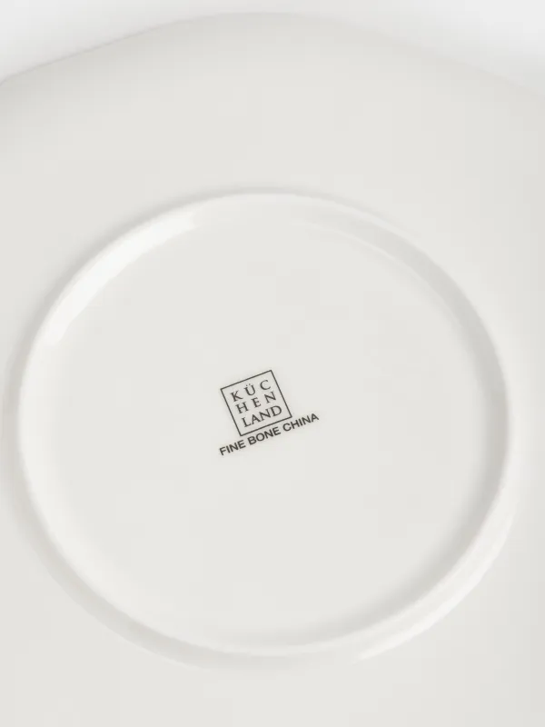 Түскі ас тәрелкесі, 28 см, фарфор F, ақ, алтын жиектері бар, Гүлдер арасындағы қоян, Easter, image-4