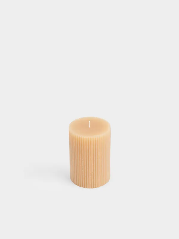 Свеча, 7х10 см, цилиндрическая, Ribbed candle, image-2