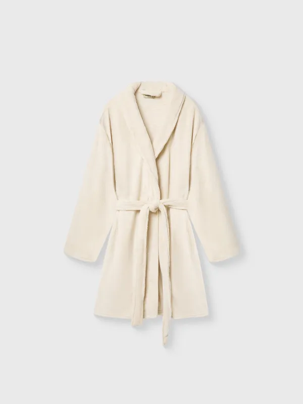 Әйелдер халаты, үйге арналған, өлшемі S/M, ұзын жеңді, жүнді, сүт түстес, Letisha, image-4