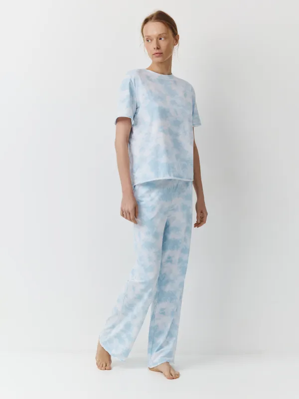 Әйелдер футболкасы, үйге арналған, өлшемі S, мақта/эластан, көгілдір, Jocelyn, image-1