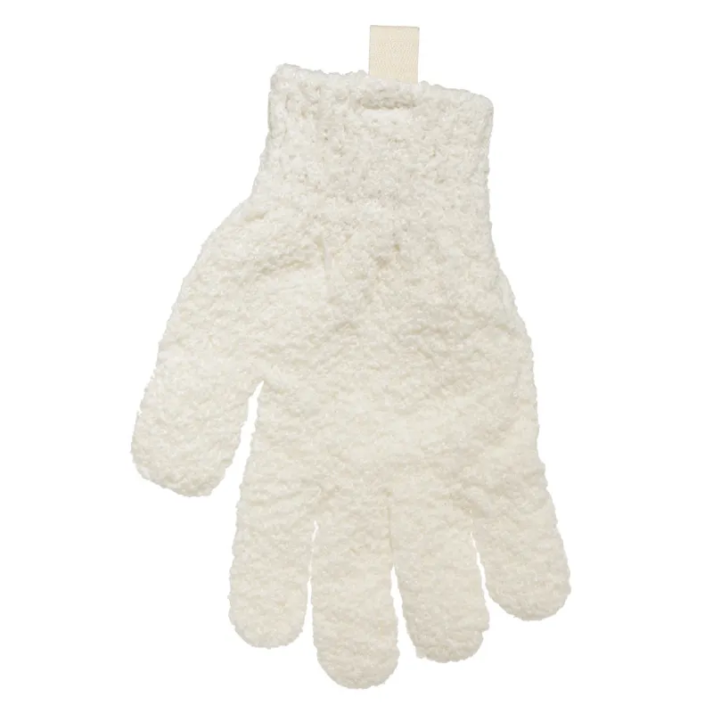 Перчатка для мытья тела, 21 см, 2 шт, отшелушивающая, полиэстер, молочная, Unique spa, image-1