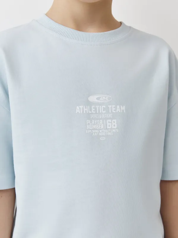 Балалар футболкасы, 98 см, ұлдарға арналған, мақта, көгілдір, Doroteo, image-3