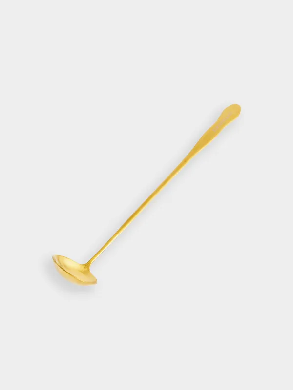 Дәмдеуіш қасық, 24 см, болат, алтын, классикалық алтын, image-1