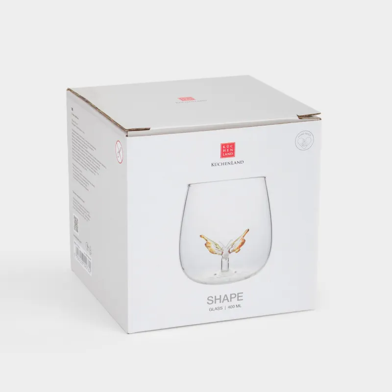 Стакан, 9 см, 400 мл, стекло Б, Бабочка, Shape, image-3