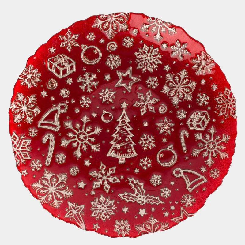 Ыдыс, 33 см, шыны, қызыл, Қар ұшқындары, Brumal