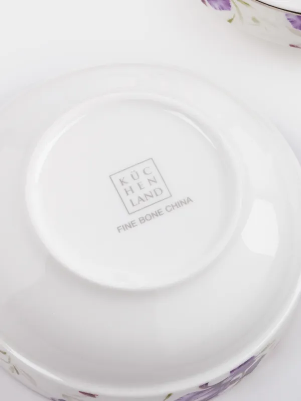 Пиала, 12х5 см, 2 шт, фарфор F, с серебристым кантом, Ирис, Antarctica Flowers, image-4