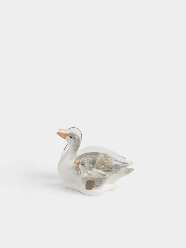 Майлық ұстағыш, 15 см, тіс тазалағыштарға арналған бөлімі бар, керамика, Үйректер мен Tiny үйрек, Duck, image-0