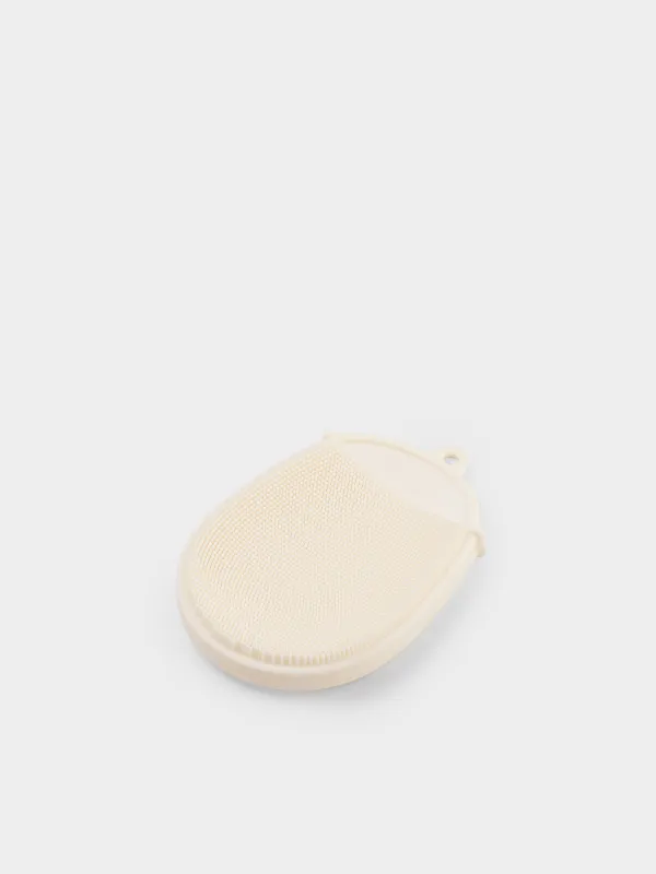 Щетка-варежка для мытья тела, молочная, Bath, image-1