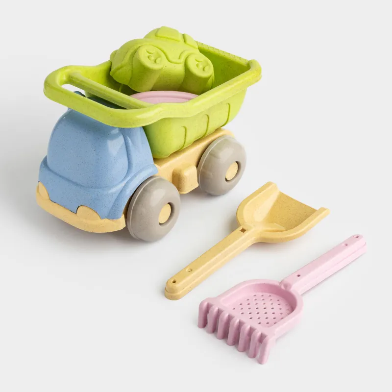 Набор игровой для песка, 5 пр, с игрушкой, пластик, цветной, Грузовик, Sunny