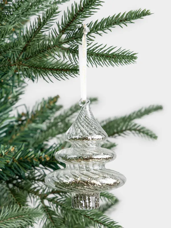 Шырша ойыншығы, 11 см, шыны, ішінде жылтырақтары бар, шампан, Шырша, Figure filler, image-2