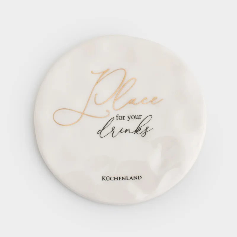 Саптыаяқ тұғыры, 10 см, керамика, дөңгелек, сүт түстес, Мыжылған әсер, Crumple kitchen