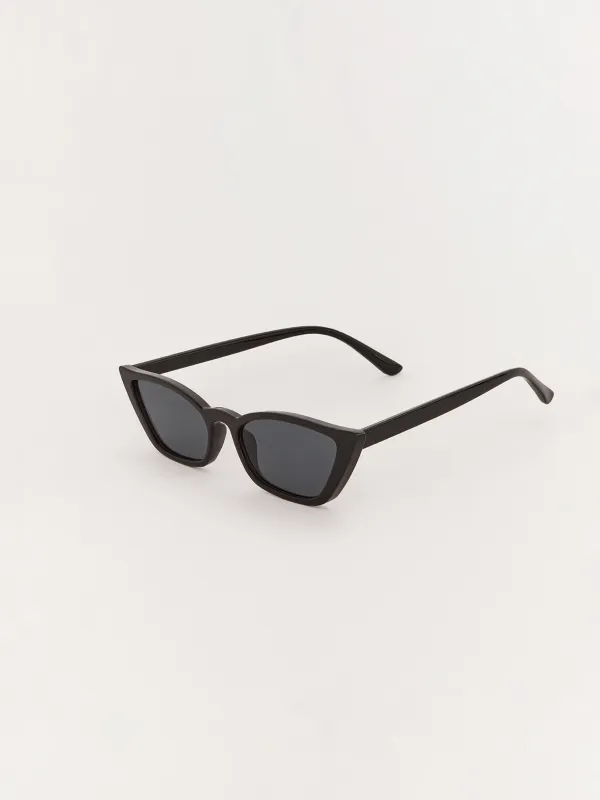 Күннен қорғайтын көзілдірік, пластик, қара және сұр, Мысық көзі, Nifty, image-1