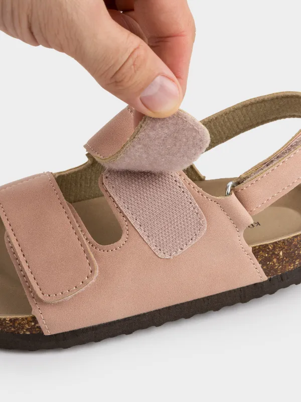 Балаларға арналған сандалдар, өлшемі 27, қыздарға арналған, жабысқышы бар, жасанды күдері, қызғылт, Suede kids, image-6