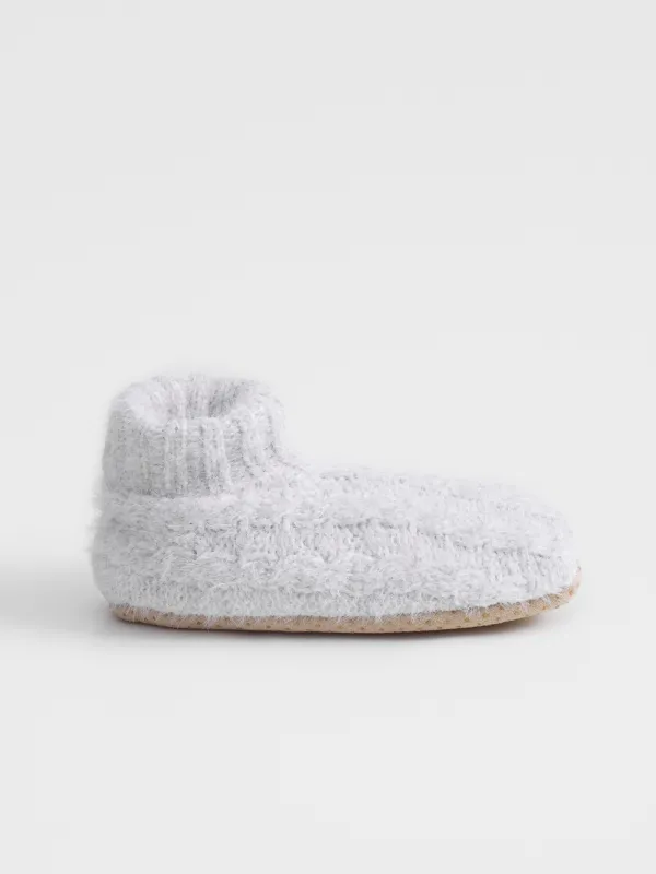 Әйелдер тәпішке-шұлықтары, үйге арналған, өлшемі 39-41, жасанды үлбір/шерпа, сұр, Өрімдер, Hotty fuzz, image-0