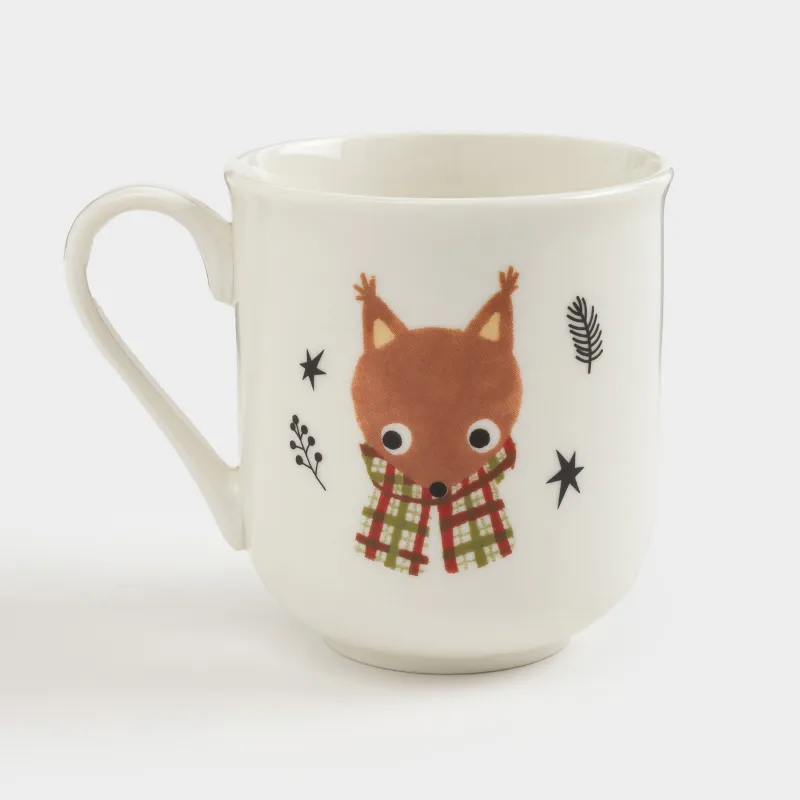 Набор посуды, детский, 1 перс, 3 пр, фарфор N, белый, Животные в шарфах, Forest animals, image-2