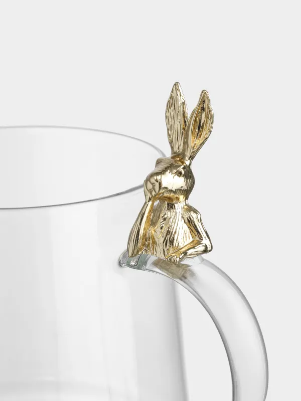 Саптыаяқ, 550 мл, шыны Б, Тұтқасындағы алтын қоян, Shape, image-2