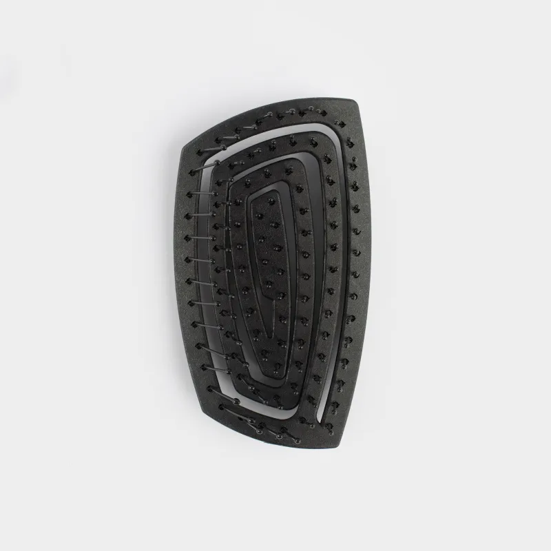 Расческа массажная для волос, 11х6 см, дорожная, растительное волокно/пластик, черная, Zipo