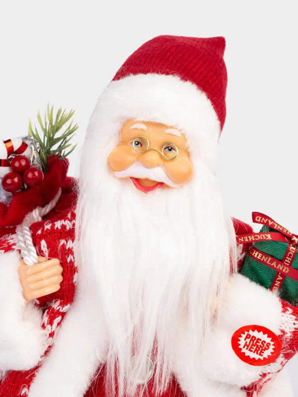 Изделие декоративное, 30 см, музыкальное, анимированное, пластик/полиэстер, Санта, Magic time, image-3