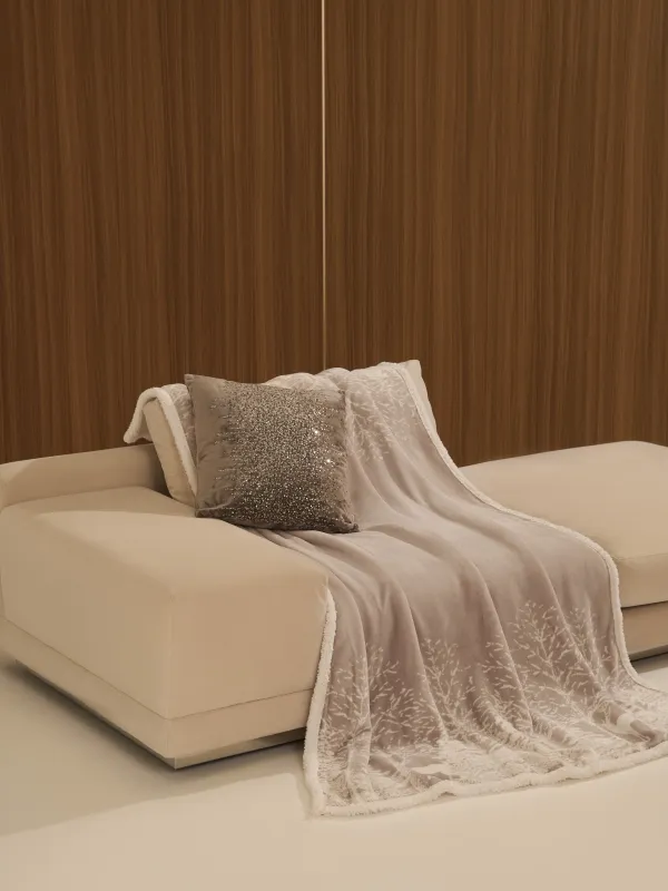 Сәндік жастық, 45х45 см, барқыт/моншақ, күміс, Sparkly, image-5