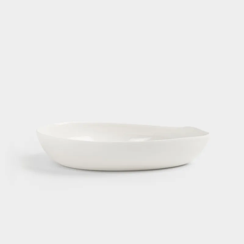 Сорпа тәрелкесі, 21х17х4 см, 700 мл, фарфор Р, ақ, Жапырақша, Blomblad