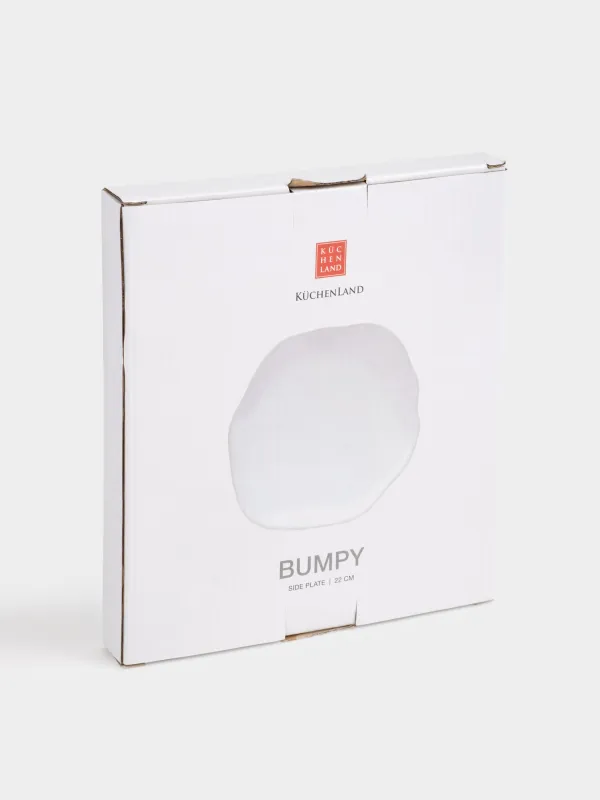 Тіскебасар тәрелкесі, 22 см, керамика, ақ, Жиегі бұдыр, бұдырлы, image-4