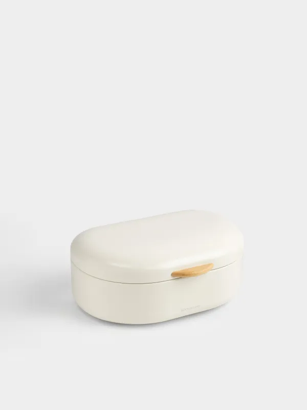 Хлебница, 34x24х14 см, металл/бамбук, овальная, молочная, Milk kitchen, image-1