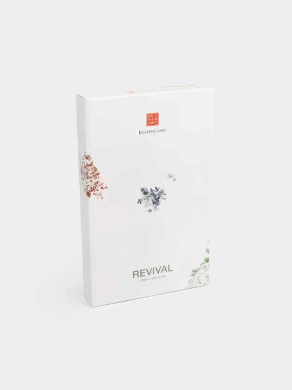 Тағам, 30х18 см, Фарфор N, сопақ, АҚ және алтын, тілек, Revival, image-6