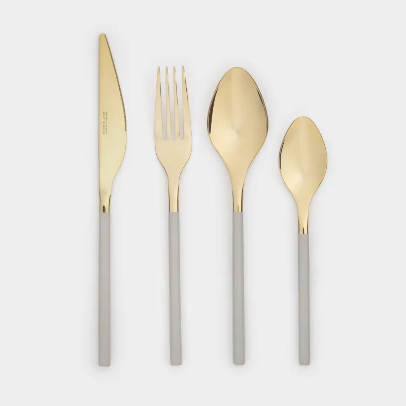 Ас құралдары, 6 адам, 24 зат, болат, алтын сарғылт-қоңыр, Milano