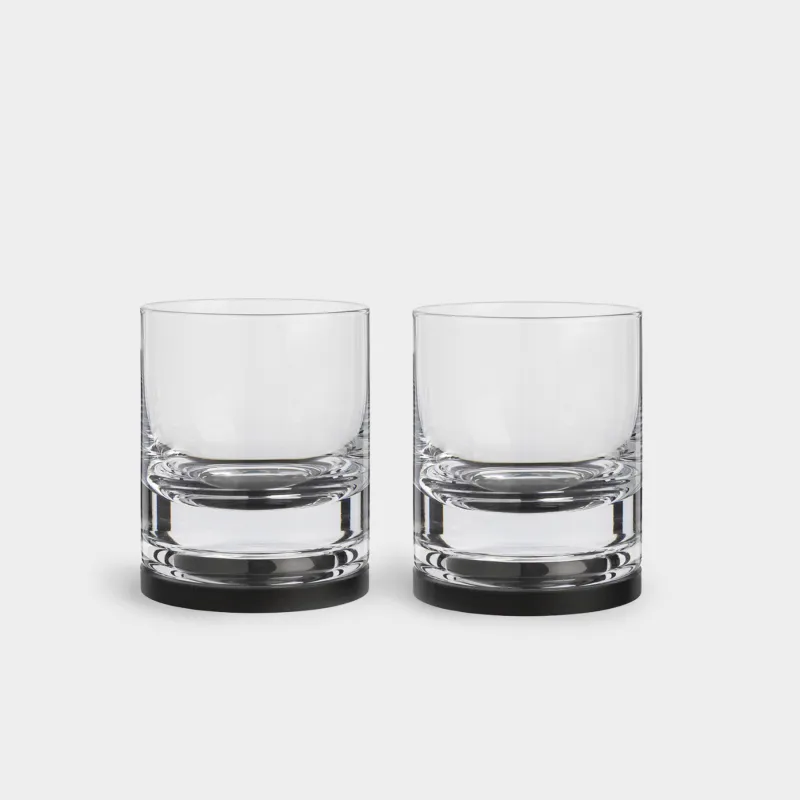 Виски стақаны, 10 см, 340 мл, 2 дана, тұғырда, шыны/ағаш, Clear