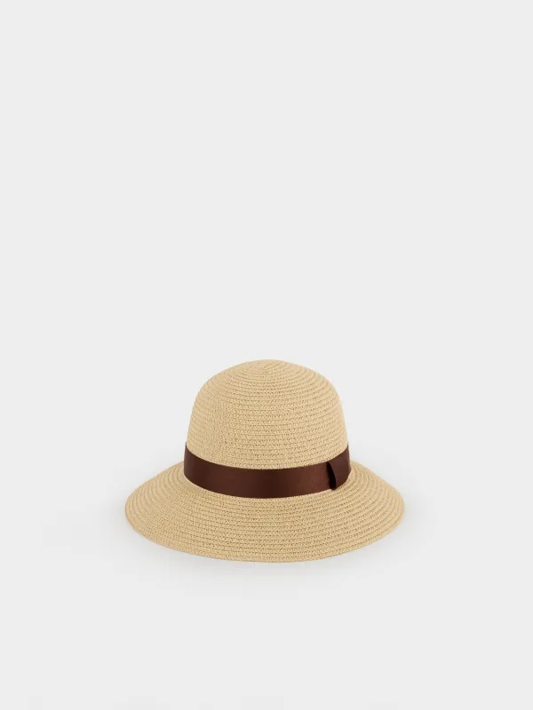 Қалпақ, бірыңғай өлшем, таспасы бар, целлюлоза/полиэстер, сарғылт-қоңыр, Banjo, image-0