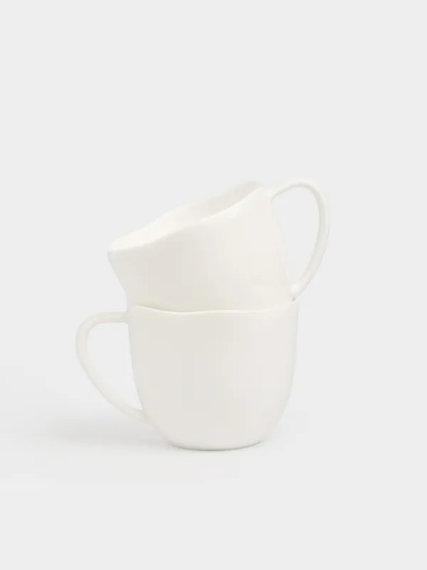 Саптыаяқ, 350 мл, 2 дана, фарфор F, ақ, Иілімдер, Galeon, image-0