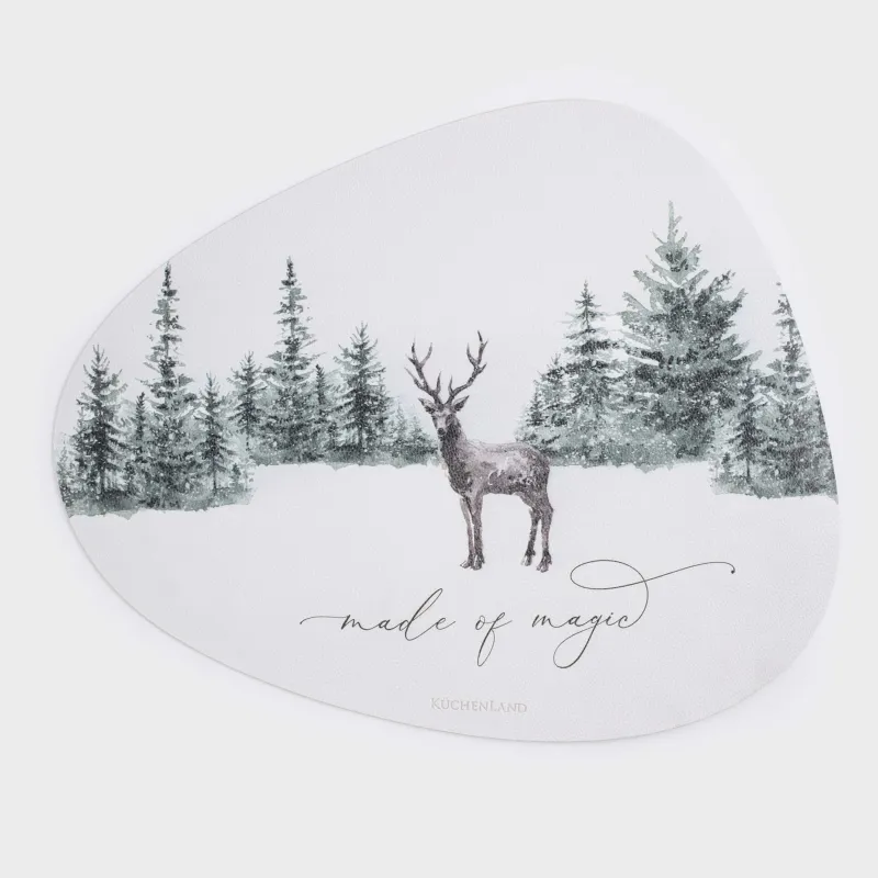 Аспаптарға арналған майлық, 37х45 см, ПВХ, бұйра, ақ, Ормандағы бұғы, Rock print