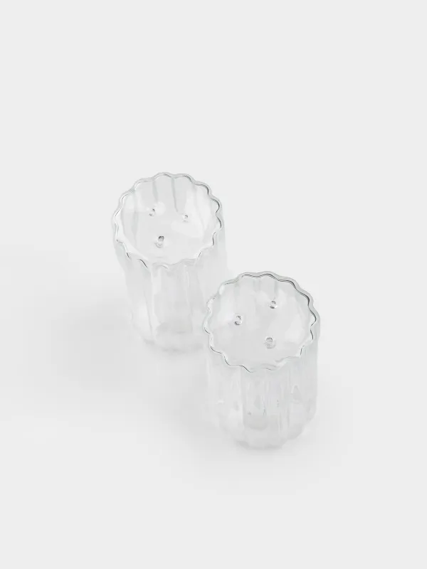 Тұз бен бұрышқа арналған жиынтық, 8 см, тұғырда, шыны Р/ағаш, Ribby wood, image-3