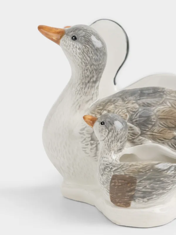 Майлық ұстағыш, 15 см, тіс тазалағыштарға арналған бөлімі бар, керамика, Үйректер мен Tiny үйрек, Duck, image-3