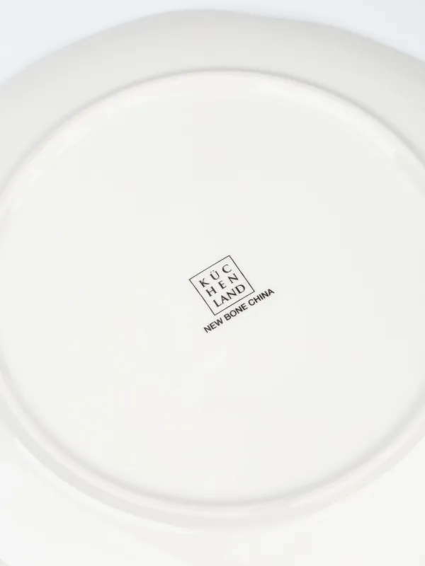 Тарелка закусочная, 22 см, фарфор N, белая, с золотистым кантом, Цветы, Night flower, image-5