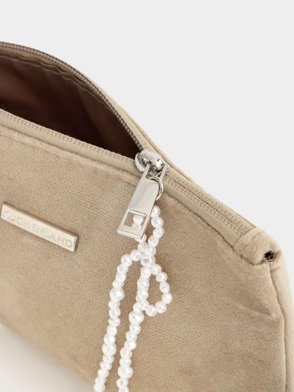 Косметикалық сөмке, 19х12 см, полиэстер, сарғылт-қоңыр, Інжу бантик, Beauty bow, image-2