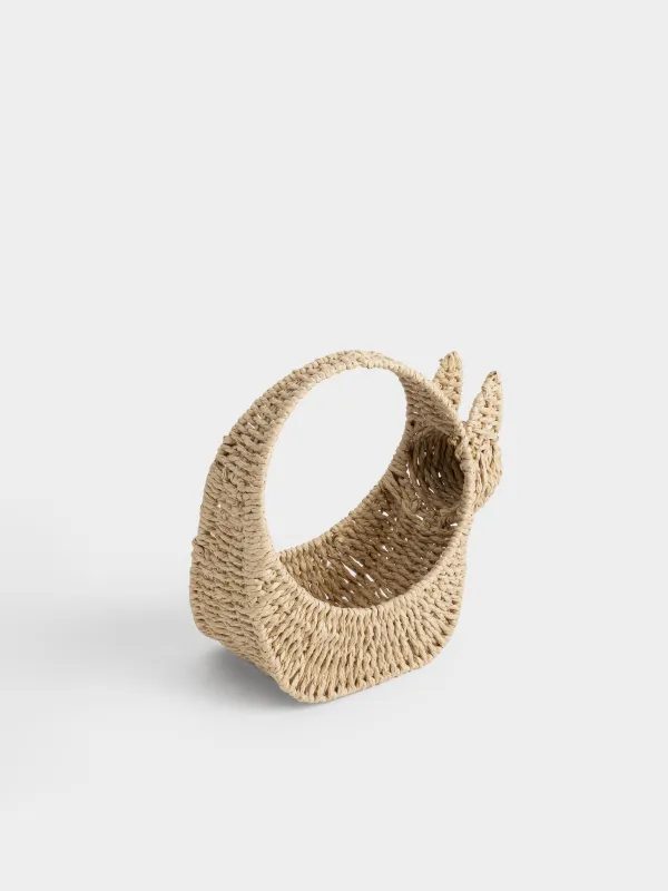 Сақтау себеті, 26х14х26 см, өрілген, тұтқалары бар, целлюлоза, тікбұрышты, Braided, image-1