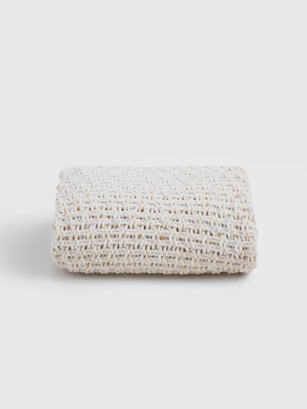 Плаид, 127x152 см, тоқылған, полиэфир, піл сүйегі, нейтрал, image-6