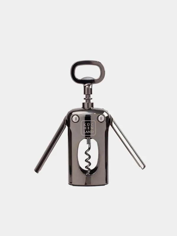 Иінтіректі штопор, 18 см, металл, қою сұр, Titanium, image-0