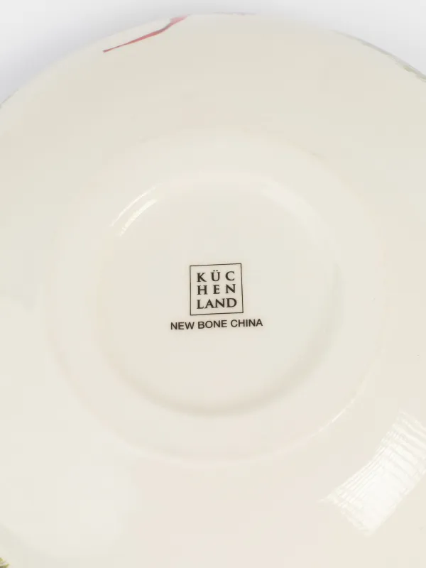 Салат ыдысы, 22х9 см, 2 л, фарфор N, ақ, дақты, Шырша бүршіктері мен шетен, Rowan delice, image-3