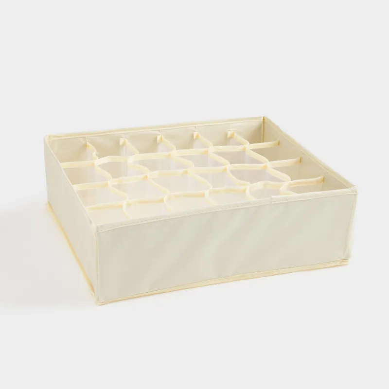 Жәшіктерге арналған ұйымдастырушы-бөлгіш, 35х35 см, 24 бөлім, тоқыма, сарғылт, Pedant light