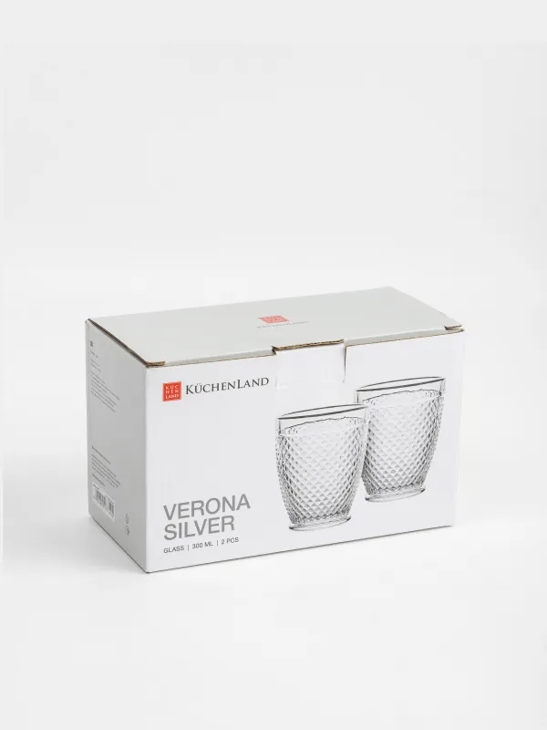 Стакан для виски, 300 мл, 2 шт, с серебристым кантом, Verona silver, image-5