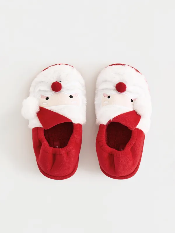 Тапочки детские, домашние, флис, красно-белые, Санта, Generous, image-1