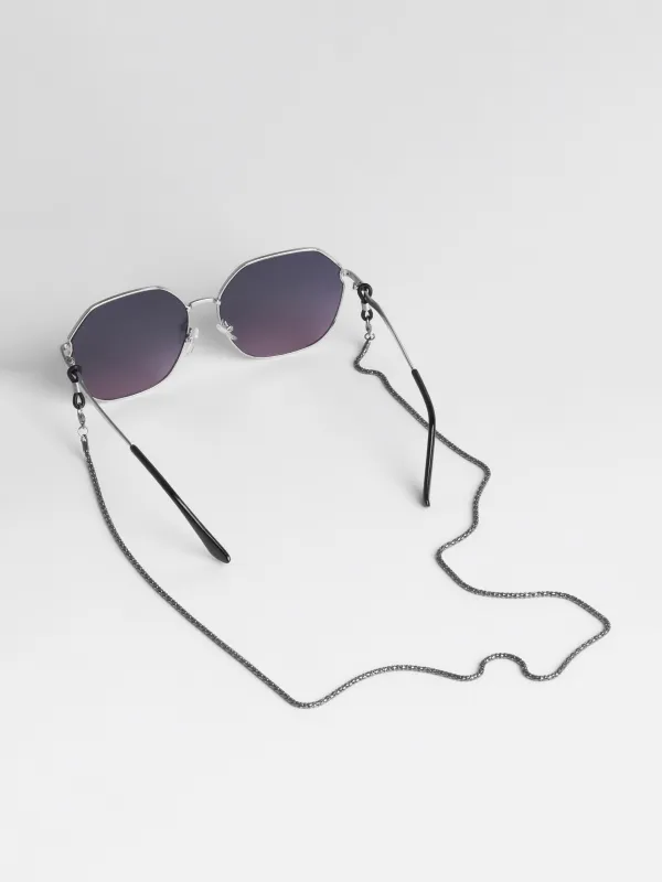 Көзілдірік тізбегі, 73 см, металл, қара, тоқу, Skye, image-0